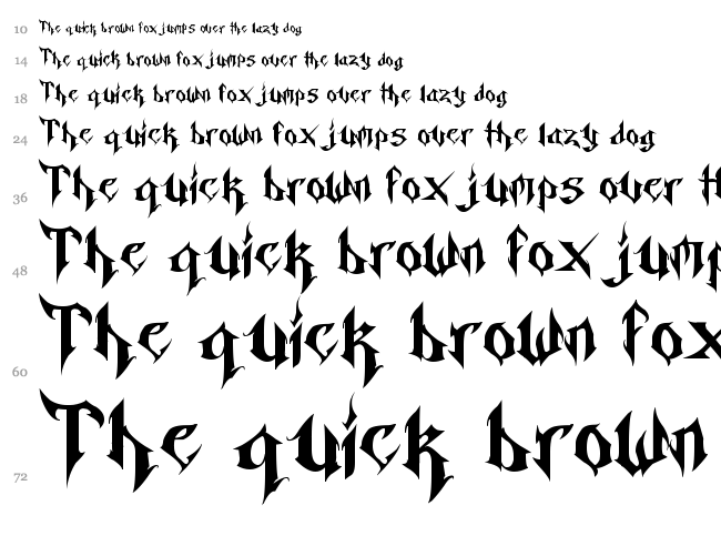 Horst Blackletter font waterfall